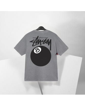 STUSSY 8 BALL PIGMENT DYED TEE - GREY